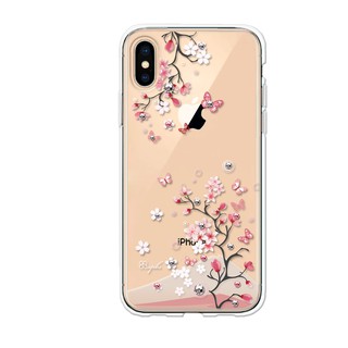 apbs iPhoneXS/X 5.8吋 & iPhoneXS Max 6.5吋施華彩鑽防震雙料手機殼-日本櫻