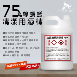 【現貨供應】75%抗菌酒精一桶 1加侖 / 乙醇 食用級酒精清潔液【一箱5桶裝】