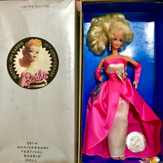 超值賠售價 早期稀有超限量35週年慶典活動 粉紅芭比娃娃 Barbie