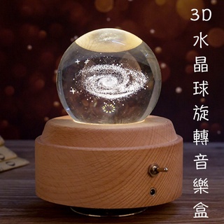 🍑 3D 水晶球旋轉音樂盒 ～ 臺灣現貨、快速出貨