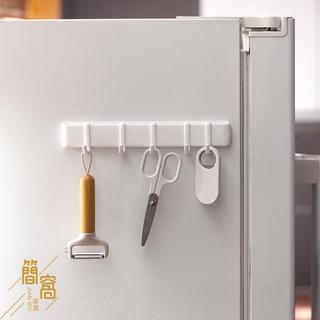 [臺灣現貨]磁吸貼排鈎廚房鐵防盜門置物免打孔磁力壁掛勾圍裙鈎冰箱磁鐵掛鈎