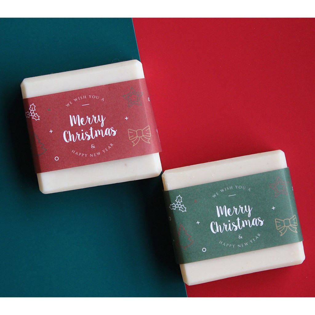 KS手作包裝－聖誕節皂條 包裝 萬用 客製 婚禮 手工皂 DIY 乾燥花 烘焙 食品 禮盒 蠟燭貼紙