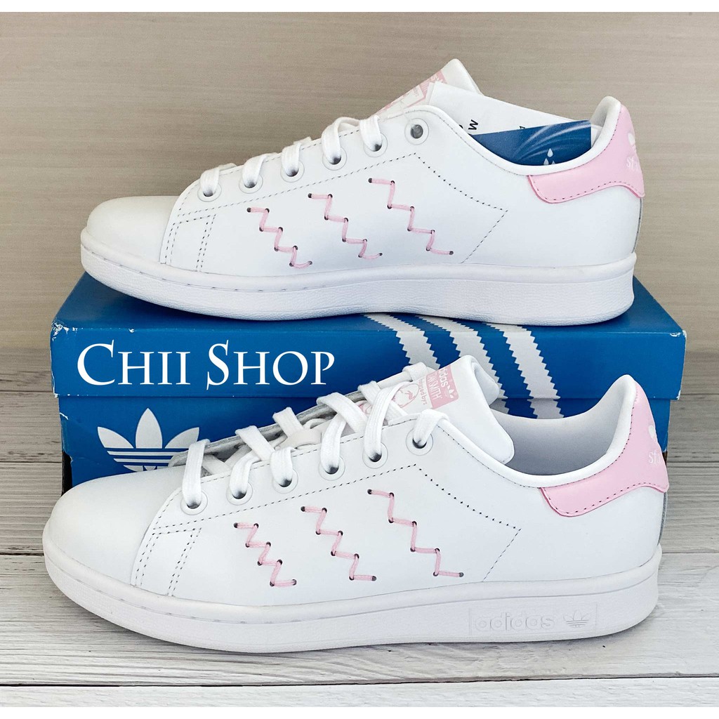 【CHII】 韓國代購 adidas Stan Smith 粉紅 閃電 縫線 粉線 BZ0401