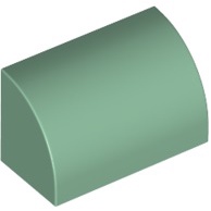磚家 LEGO 樂高 砂綠色 Slope Curved 1x2x1 平滑磚 曲面磚 弧形曲面磚 37352