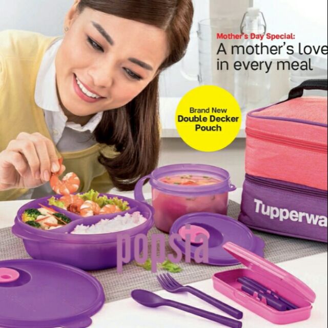Tupperware Joyful Meal Set (1)【Popsia 特百惠微波便當盒組(含雙層袋子)】現貨