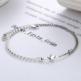 現貨｜LINGLING流行純銀飾品❤️幸運星銀珠簡約S925純銀手鍊 日韓簡約時尚GOOD LUCK 925純銀 銀飾
