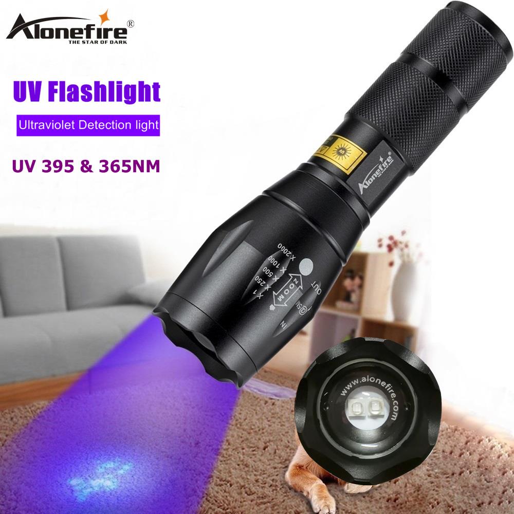 Alonefire 紫光手電筒LED紫光燈UV 365nm 395NM紫外光 可伸縮變焦聚光紫外燈 | 蝦皮購物