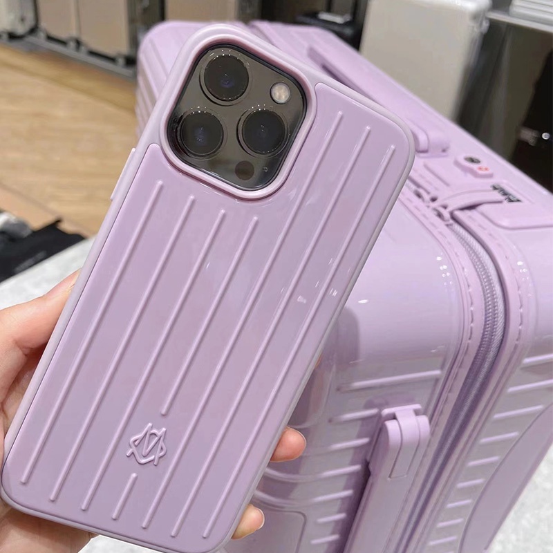 適用日默瓦蘋果13ProMaxs手機殼紫色rimowa行李箱保護套簡約潮牌美