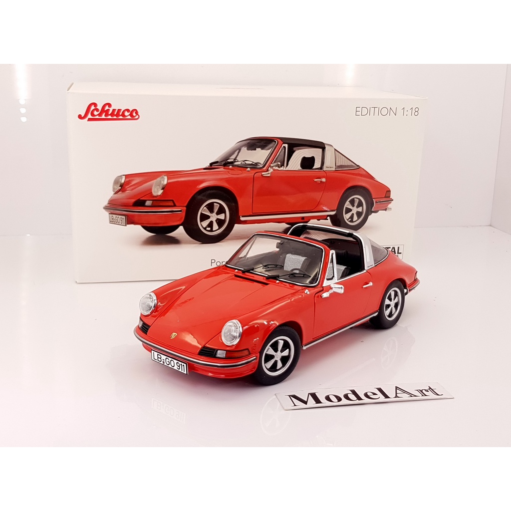【模型車藝】1/18 Schuco Porsche 911 S Targa 1973橘紅【合金全開】