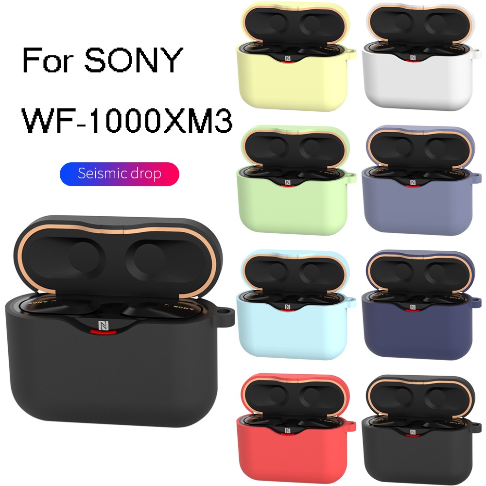 索尼 Sony WF-1000XM3 矽膠耳機套耳機充電盒 SONY WF 1000XM3 保護套帶掛鉤防震