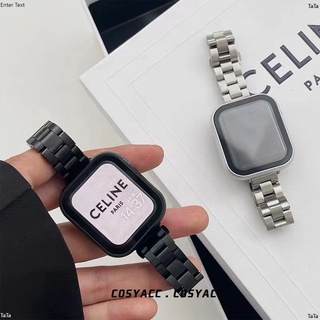 ins風細款 金屬不鏽鋼錶帶 適用於Apple Watch 7代 6代 蘋果手錶 iwatch7 44MM 45mm