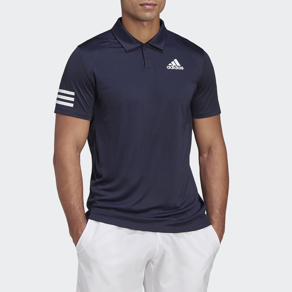 有間店🔹ADIDAS 男 短袖 POLO衫 排汗衫 運動 上衣 慢跑  吸濕排汗  深藍 H34701