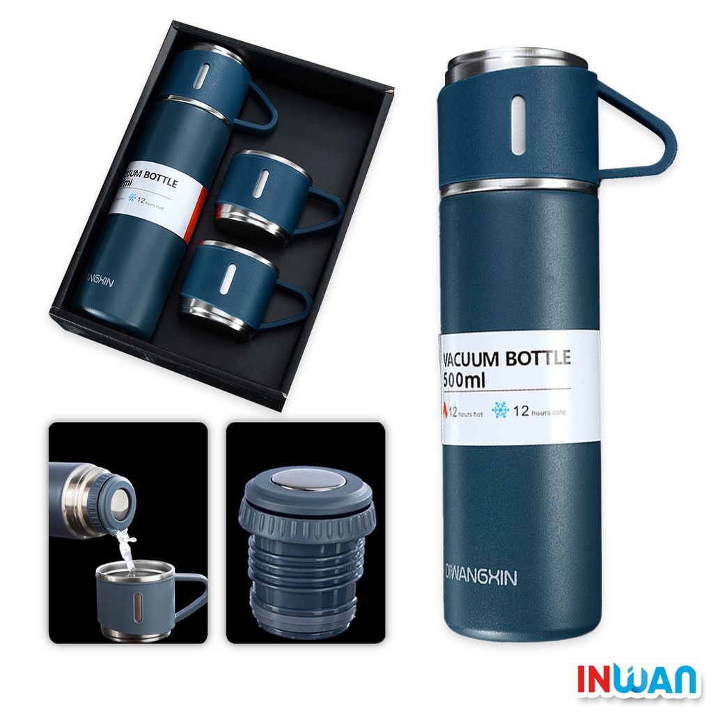 【 印灣 INWAN 】VACUUM FLASK BOTTLE 500ML 不鏽鋼保溫杯 聖誕禮物  交換禮物