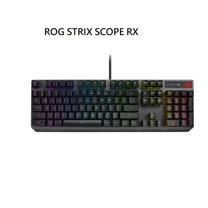 【送桌墊】華碩 ROG STRIX SCOPE RX 光學機械式鍵盤/PBT/紅軸90MP0240/青軸90MP0242