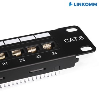 【LINKOMM】網路跳線面板 CAT5e CAT6 1U 19吋 24P Patch Panel RJ45 資訊插座