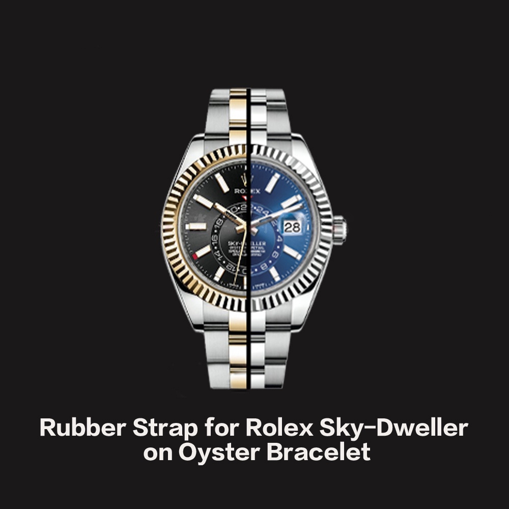專用款橡膠錶帶【高雄時光鐘錶】Rubber B Rolex 勞力士 SKY-DWELLER 天行者鋼帶款專用