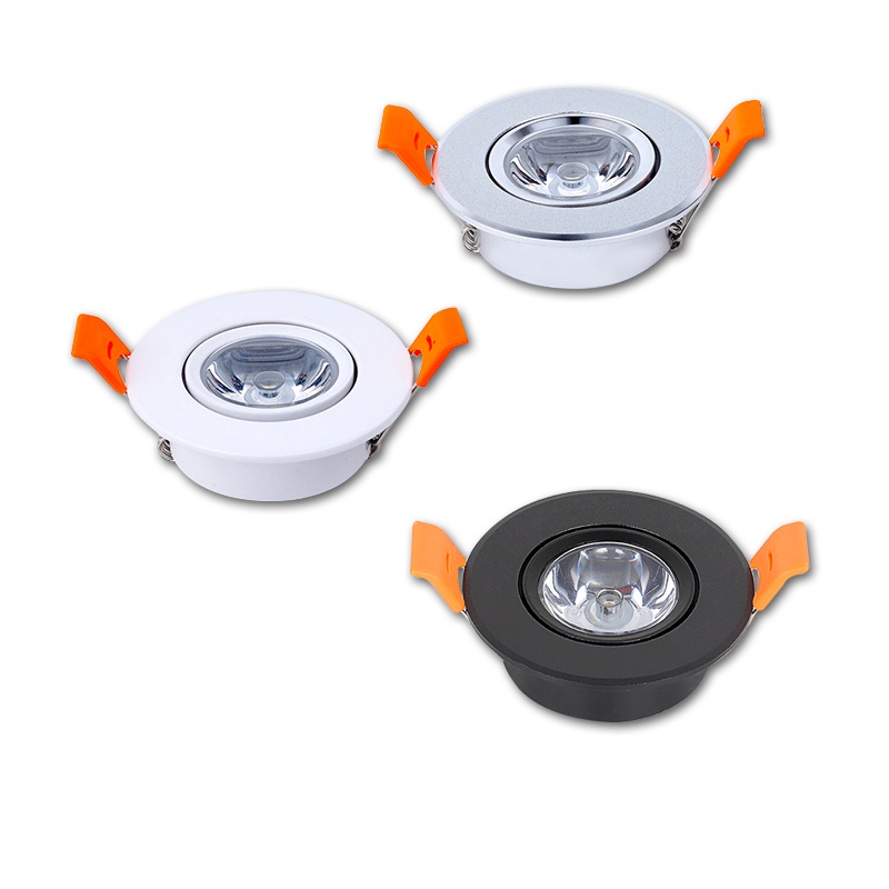 鋁製圓形 Led 可調光吸頂筒燈 3W AC90-260V 嵌入式 Led 射燈 Led 燈泡鏤空 50mm 帶驅動器