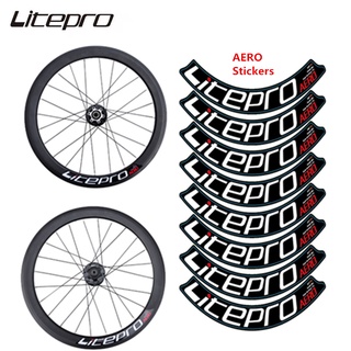 Litepro AERO S42 車輪貼紙 406 桌布 6 件雙牆貼 451 輪輞貼紙標籤折疊自行車