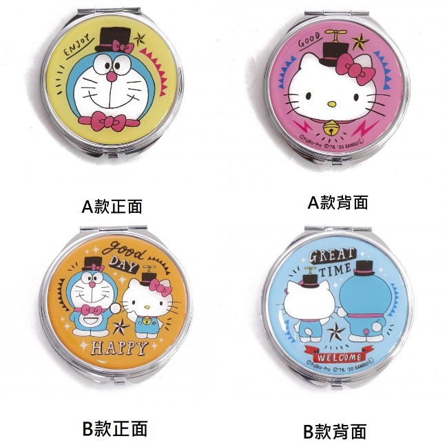 【玩具櫃】ASOKO 哆啦A夢 HELLO KITTY 化妝鏡/隨身鏡/鏡子 聯名商品 (日本朋友提供商品)