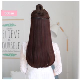 🌈24H 臺灣發貨🌟現貨🌟50cm女生假髮接髮片一片式五卡微卷內扣梨花卷美髮造型接髮隱形無痕優雅內扣卷髮片長直髮假髮片
