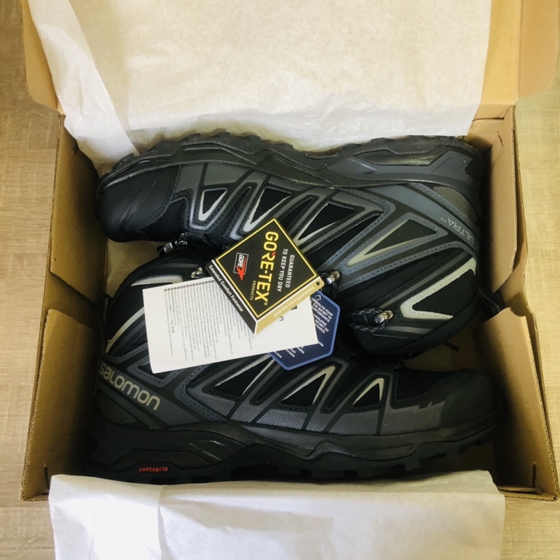 ⛰️Salomon⛰️男Gore-Tex 寬楦防水中筒登山鞋/X ULTRA3 WIDE MID GTX/黑.墨黑