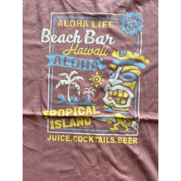 現貨 Aloha 短袖圓領T恤Hawaii夏威夷 椰子樹 海浪Tiki Beach Bar夏天Surf男女可穿 純棉T恤