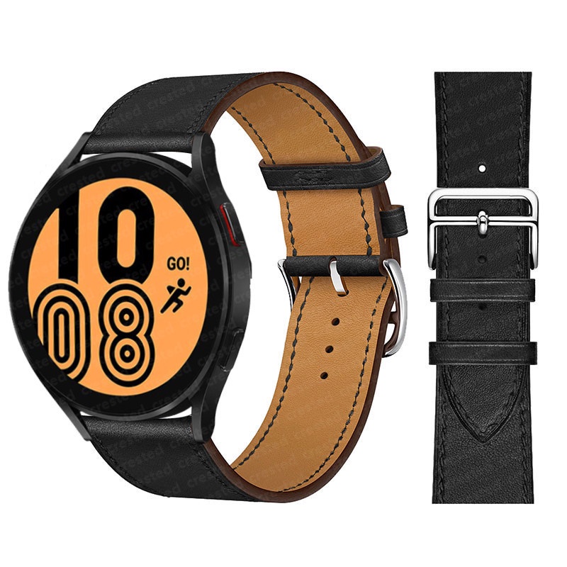 適用於 huawei gt2 pro gt3 的 20mm 皮革錶帶兼容 Samsung Galaxy Watch 4