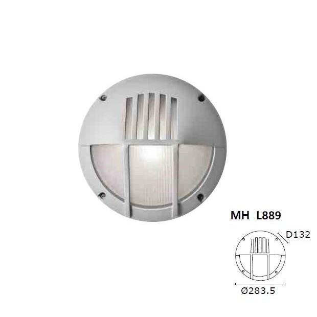 新莊好商量~MARCH LED E27 壁燈 工業風 銀色 圓形 壓鑄鋁 防爆玻璃 替換式 壁燈 MH-L889