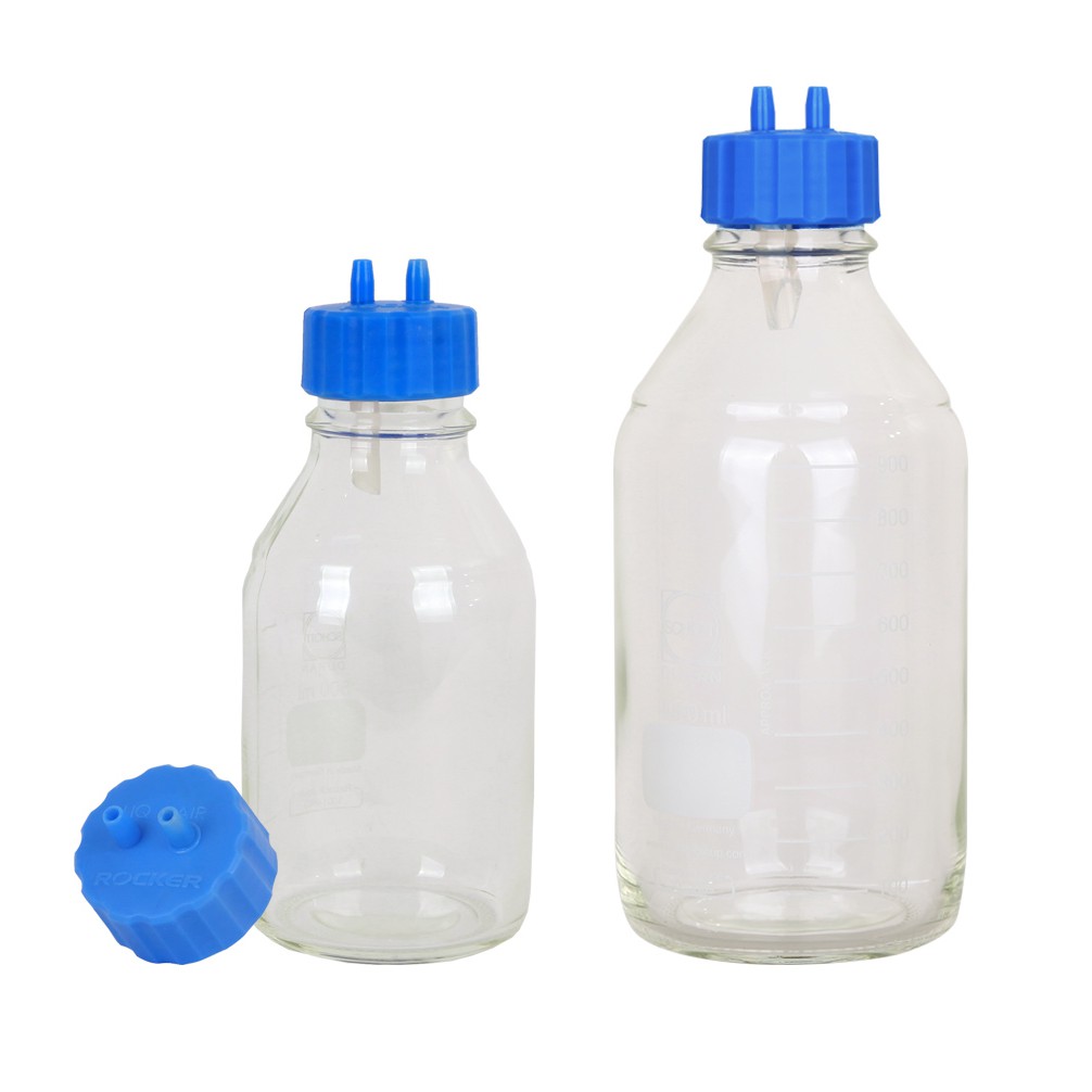 【Rocker 洛科】GL45 玻璃血清瓶(500 ml / 1000 ml) / 抽氣血清瓶瓶蓋 / 血清瓶過濾轉接座