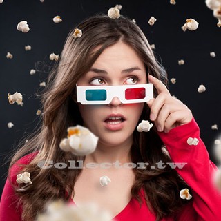 超取免運►紙製紅藍3D眼鏡 白紙卡3D立體眼鏡 3D電影專用眼鏡