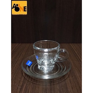 ~All-in-one~【附發票】玻璃濃縮咖啡杯(70cc)/+玻璃盤/組 濃縮咖啡杯盤組 Espresso咖啡杯盤組