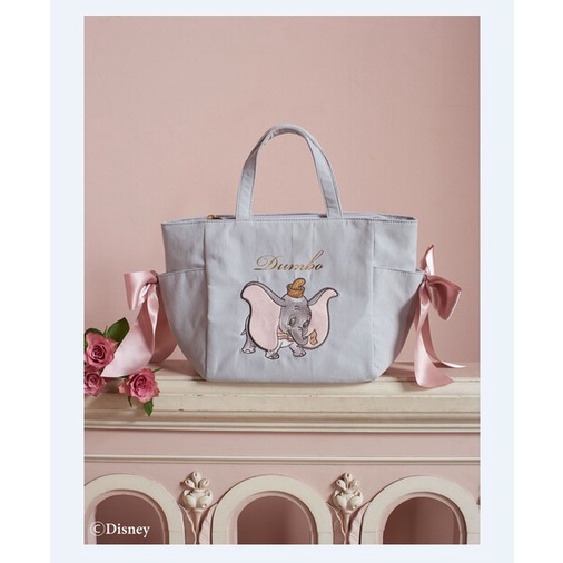 【全新現貨】迪士尼 聯名款 日本Maison de Fleur 小飛象手提袋 小飛象手提包 蝴蝶結 小飛象包包(有拉鍊)