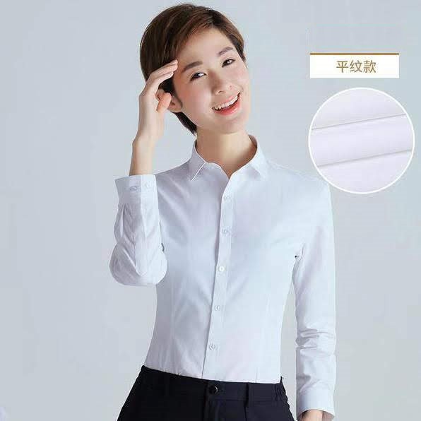 Yuanho 抗皺襯衫 長袖 女款 素色白 素色藍 素色粉 蝦皮購物