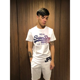 美國百分百【全新真品】 極度乾燥 Superdry T恤 上衣 T-shirt 短袖 復古LOGO 短T 黑白 AM26