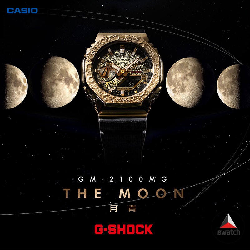 卡西歐 G Shock GM-2100MG-1APFM 男士商務時尚手錶 The Moon 三維紋理男士石英腕錶 Qua