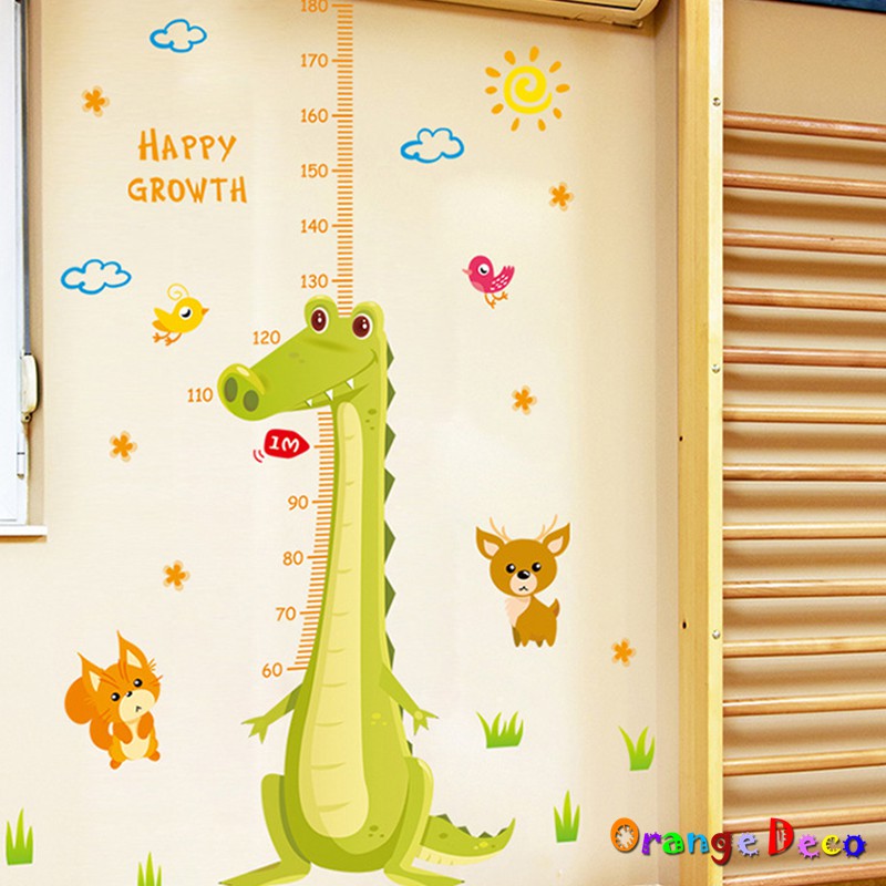 【橘果設計】鱷魚身高尺 壁貼 牆貼 壁紙 DIY組合裝飾佈置