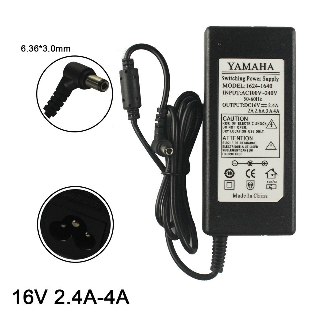 山葉 16v 2.4A-4A 電源適配器 6.36*3.0mm 兼容 Yamaha PA-300 PA-301 PA-3