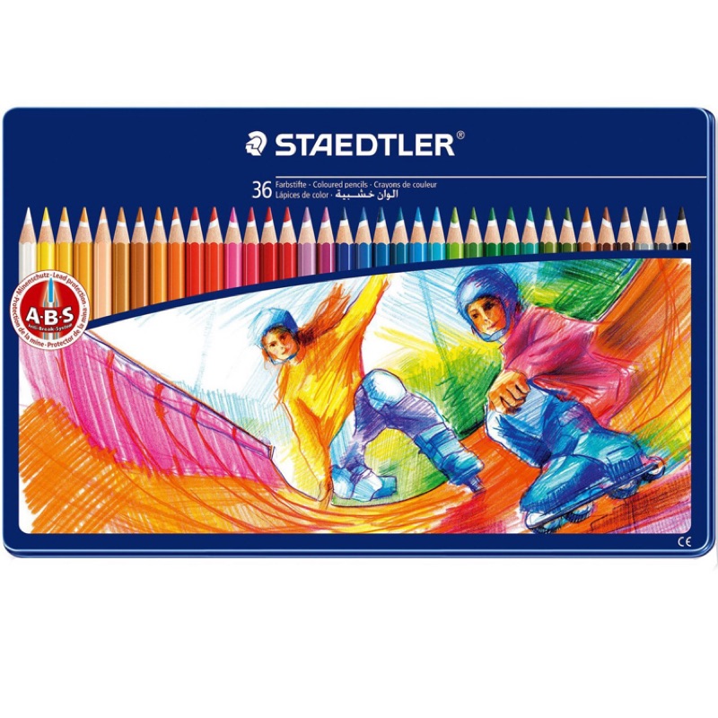 二手::德國STAEDTLER 施德樓水性色鉛筆組 36色