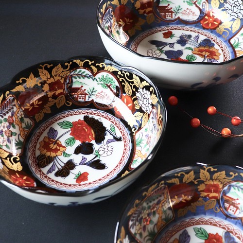 現貨 日本製 日式 金色牡丹鉢 餐碗 陶瓷碗 美濃燒 飯碗 日式碗 瓷碗 湯碗 碗盤 日式餐具 餐具 碗 碗盤器皿