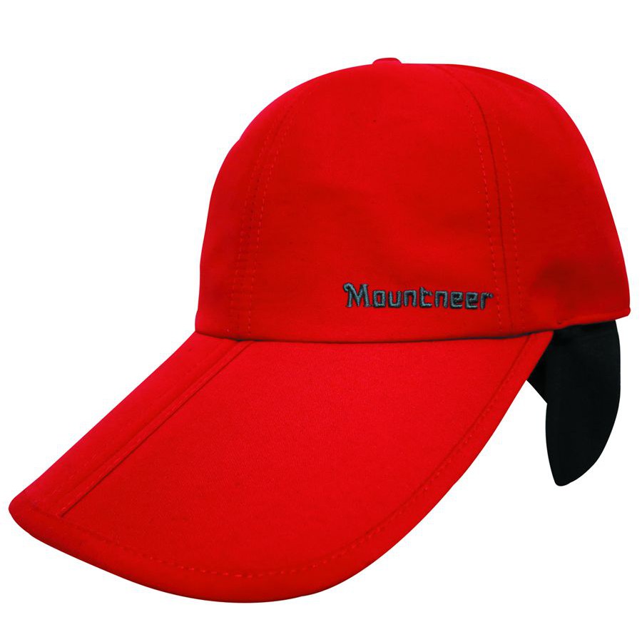 【Mountneer山林】防風耳罩帽(帽眉可對折)12H01-37紅色 冬帽/棒球帽/中性保暖帽/防風帽/野雁戶外