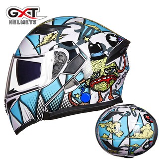暢銷流行款GXT摩托車頭盔男女全盔覆式個性酷防霧帶藍牙耳機機車揭面盔四季
