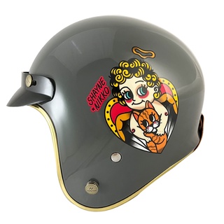 NIKKO 安全帽 N-401A 22 tattoo 小天使 美式復古安全帽 金色邊條 皮革內裡 全拆洗 復古帽