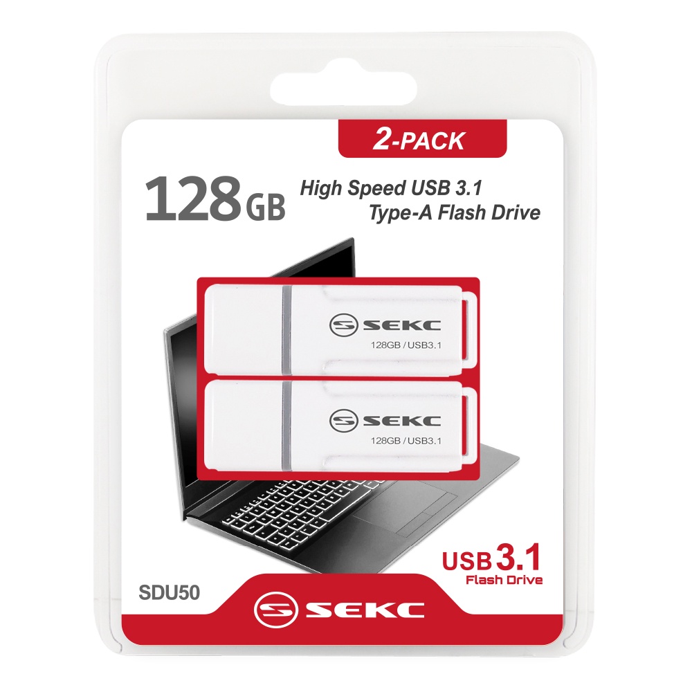 【SEKC】SDU50 USB3.1 128GB 高速隨身碟 經典白 2入包裝