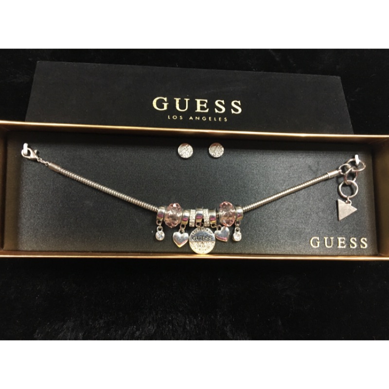 GUESS 情人節首選 禮盒 鑰匙圈 吊飾  耳環 飾品 手環