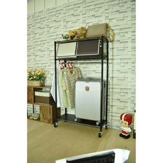 【鐵架鹿】 輕型120x45x180公分電鍍白鐵色/黑色三層吊桿衣櫥架組 百變鐵力士架 衣架 置物架 收納架