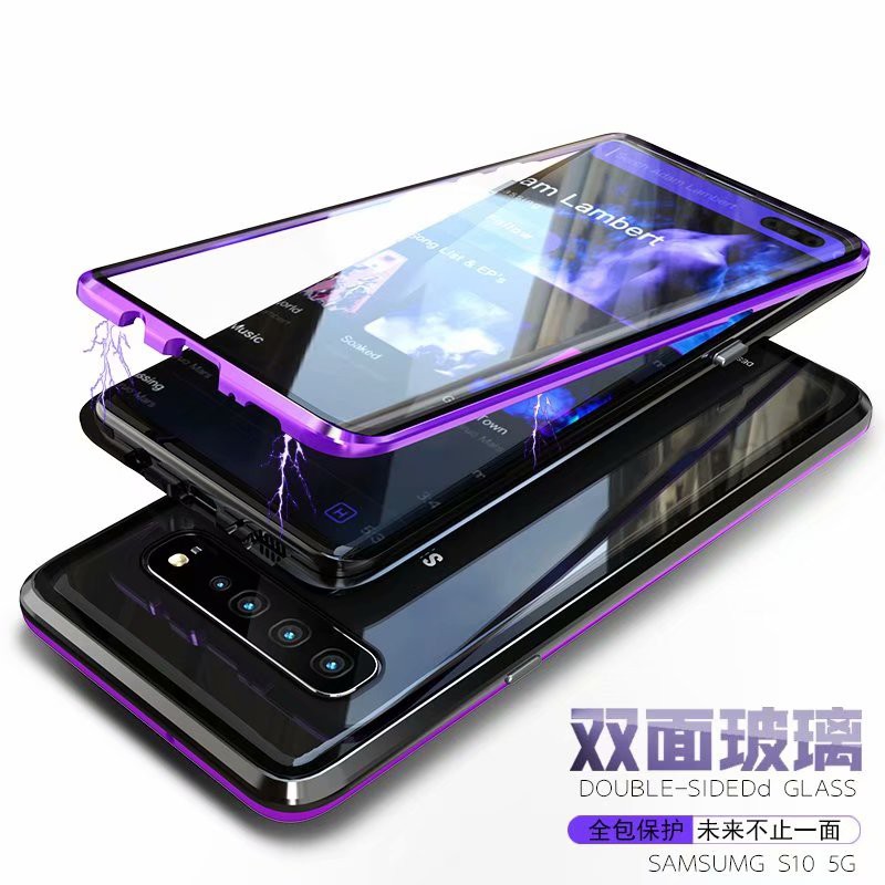 三星Samsung萬磁王雙面玻璃S8+手機殼S9抖音磁吸邊金屬框殼 防摔殼Note8 9 10代殼保護殼S10