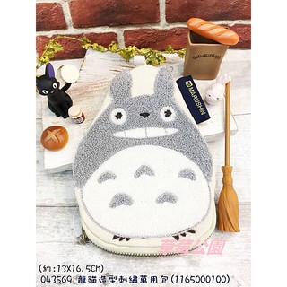 草莓公園【日本進口 宮崎駿 TOTORO 龍貓 立體刺繡 造型絨毛 錢包 零錢包】