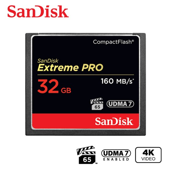 SANDISK 32G 64G 128G Extreme Pro CF 160M 記憶卡 專業攝影師和錄影師 高速記憶卡