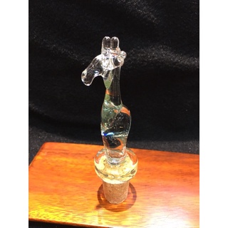 手工 玻璃 長頸鹿 酒瓶蓋 禮物 收藏 紅酒 軟木塞