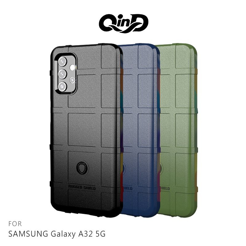 QinD SAMSUNG Galaxy A32 5G 戰術護盾保護套 TPU 手機殼 鏡頭加高